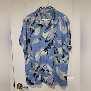 Tommy Bahama Mens Short Sleeve Floral Print Hawaiian Shirt